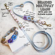 Rainbow Braided Multiway Leash
