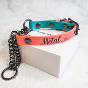 Grey metal martingale collar
