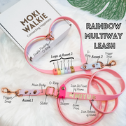 Rainbow Braided Multiway Leash