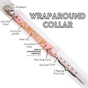 Wraparound dog collar with swarovski crystal